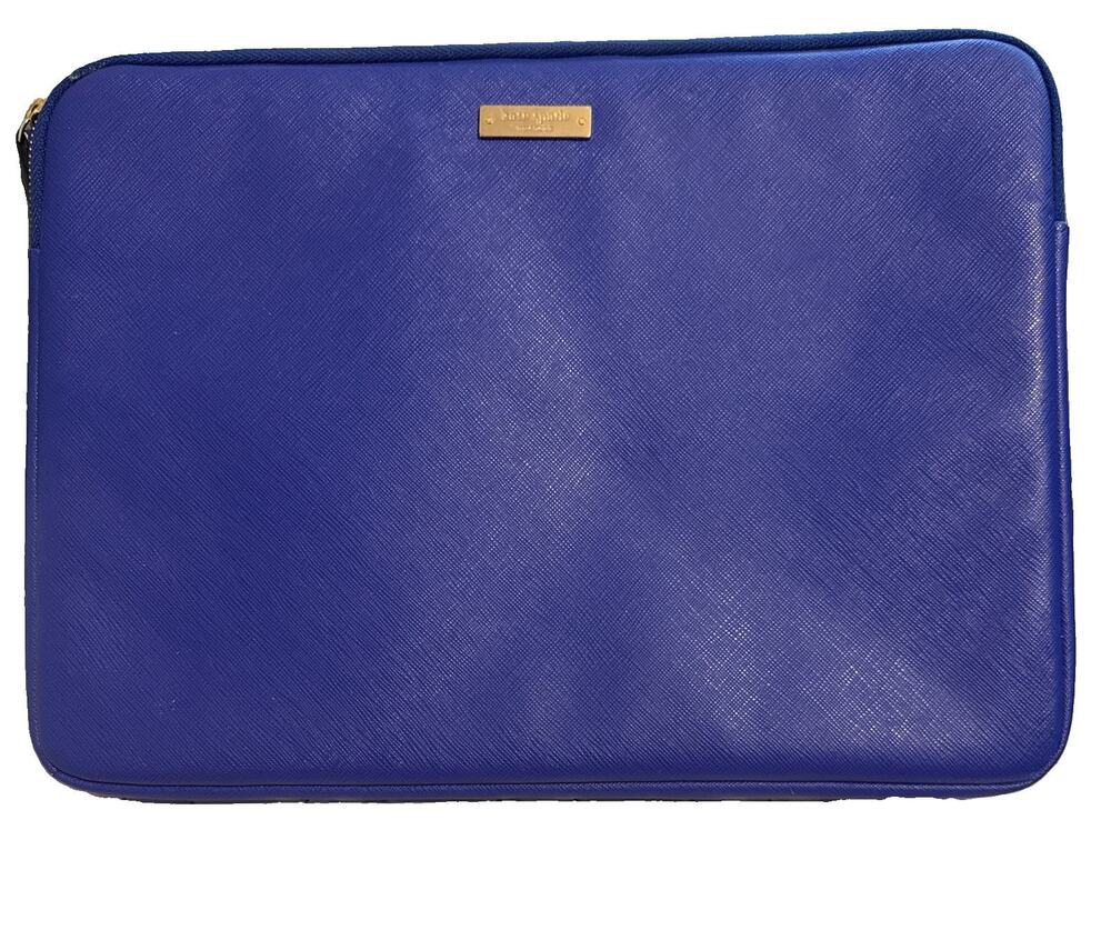 Kate Spade Saffiano Laptop Sleeve – Blue Faux Leather – Fits up to 13.5" Laptop